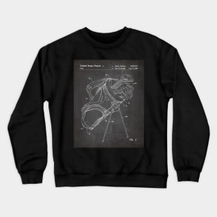 Golf Bag Patent - Golfer Golfing Caddy Art - Black Chalkboard Crewneck Sweatshirt